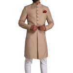 Premium Handmade Fawn Color Royal Achkan | Exquisite Wedding Attire for Men | Jaipurio